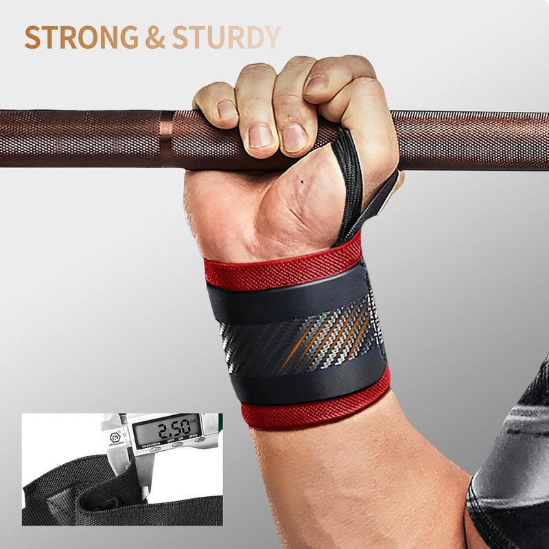 Jaffick Double-Layer Reinforced Wrist Wraps for Weightlifting - Men & Women, Thumb Loop Design for Powerlifting, Crossfit, Bodybuilding, Deadlifting - Fits Both Hands - Image 3